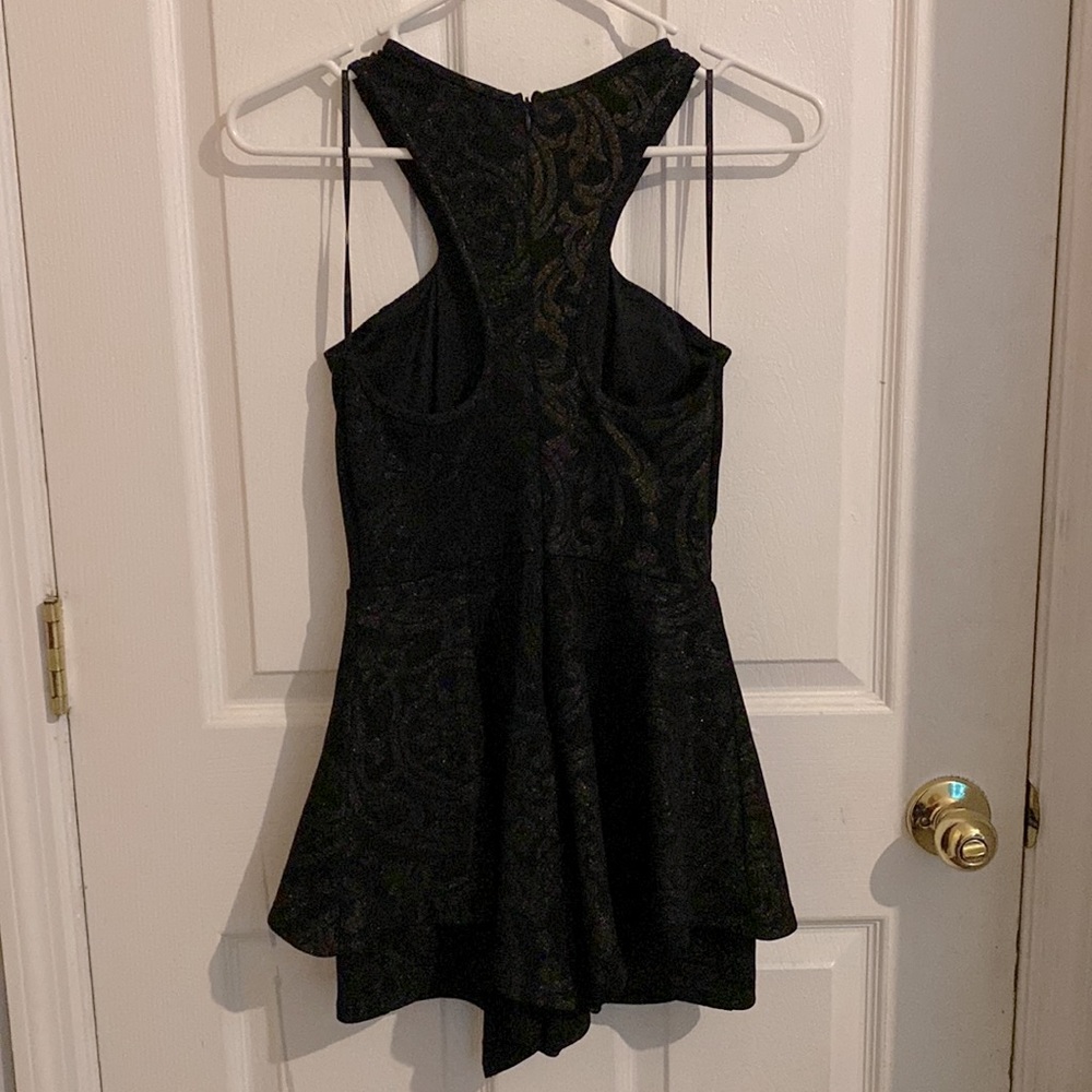 Black/Gold Skort Romper - Picture 2 of 4